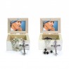 Wooden Jewellery case with glass Rosary 6mm - 6 SAINT THERESA OF CALCUTTA
