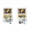 Wooden Jewellery case with glass Rosary 6mm - 20 OUR LADY OF ROSARY