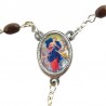 Large Rosary case "Our Lady Untier of Knots" with imitation pearl Rosary, oval grains