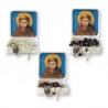 Small Rosary case "Saint Francis" with imitation pearl Rosary, oval grains
