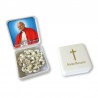 Santo Giovanni Paolo II - Scatola con Rosario chicco di riso