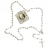 Square Rosary case "Saint Pio" with silver filigree Rosary