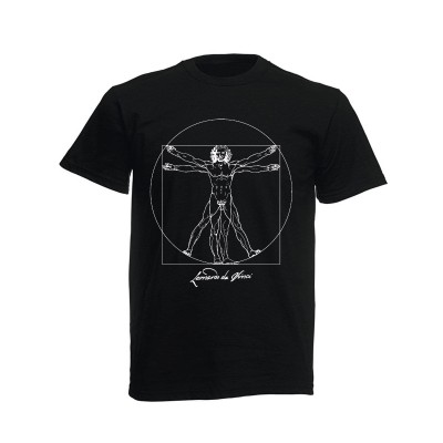 T-shirt nera Uomo Vitruviano