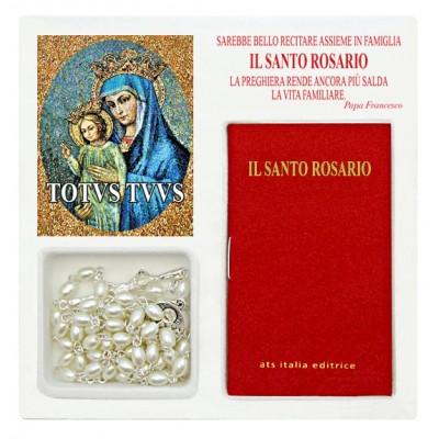 Mater Dei - Mini libro "Il Santo Rosario" con rosario