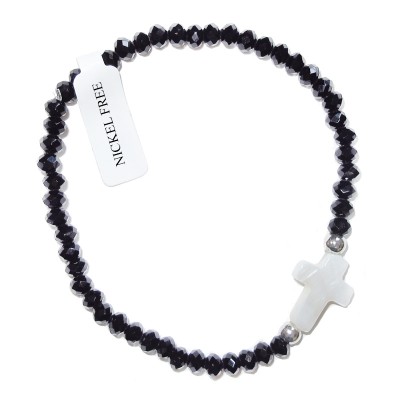 Glass Bracelet with medal and Holy picture