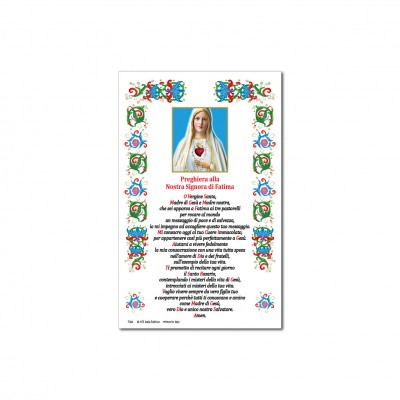 Madonna di Fatima - Immagine sacra su carta pergamena