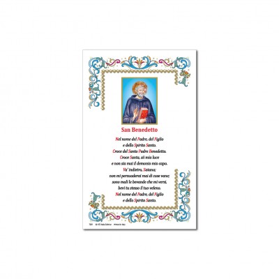 San Benedetto - Immagine sacra su carta pergamena