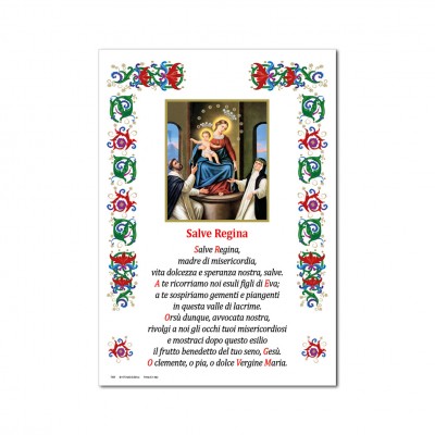 Our Lady of The Rosary - Holy picture on parchment paper