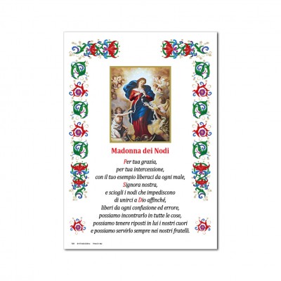 Mary Untier of Knots - Holy picture on parchment paper