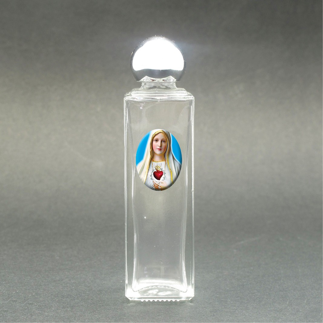 DELL/'ARTE Articoli Religiosi Set bottiglietta Uso Acqua Santa con placca Madonna Smaltata e quadretto Metallo Madonna