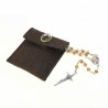 Pochette in felt with pin "SAINT BENEDICT" and crystal glass rosary