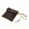 Pochette in felt with pin "MERCIFUL JESUS" and crystal glass rosary