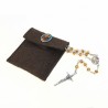 Pochette in felt with pin "SAINT FRANCIS cimabue" and crystal glass rosary