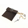 Pochette in felt with pin "SAINT RITA" and crystal glass rosary