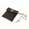 Pochette in felt with pin "THE HOLY FACE" and crystal glass rosary