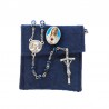 Pochette in felt with pin "OUR LADY OF FATIMA" and crystal glass rosary