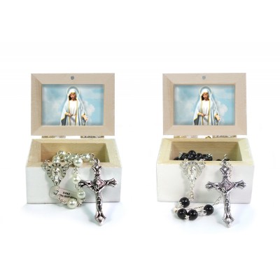 Bauletto in legno con Rosario 6mm - 74 MADONNA DI FATIMA