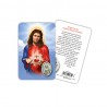 Sacred Heart of Jesus - Plasticized religious card with medal