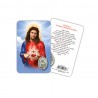 Sacred Heart of Jesus - Plasticized religious card with medal