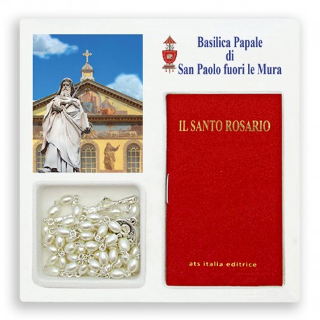 Basilica San Paolo - Mini libro "Il Santo Rosario" con rosario