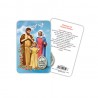 Holy Family - Plasticized religious card with medal