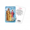 Holy Family - Plasticized religious card with medal