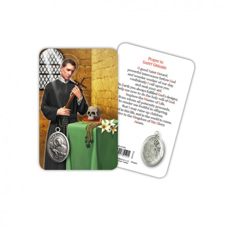 Saint Gerard - Laminated prayer card with medal - ATS ITALIA SHOP