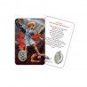 Saint Michael Archangel - Plasticized religious card with medal