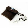 Pochette in felt with pin and crystal glass rosary