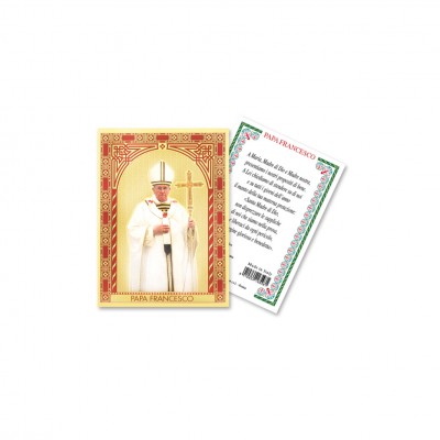 Pope Francis - Gold laminated holy picture