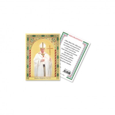 Pope Francis - Gold laminated holy picture