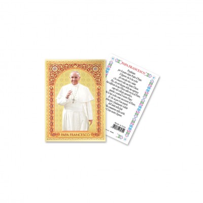 Pope Francis - Gold laminated holy picture