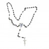 Large Rosary case "Miraculous Madonna" with imitation pearl Rosary, oval grains