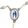 Large Rosary case "Miraculous Madonna" with imitation pearl Rosary, oval grains