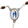 Large Rosary case "Miraculous Madonna" with imitation pearl Rosary, oval grains