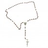 Large Rosary case "Saint Pio" with imitation pearl Rosary, oval grains