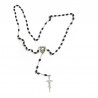 Large Rosary case "Saint Pio" with imitation pearl Rosary, oval grains