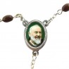 Large Rosary case "Saint Pio" with imitation pearl Rosary, oval grains