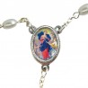 Large Rosary case "Our Lady Untier of Knots" with imitation pearl Rosary, oval grains