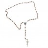 Large Rosary case "Saint Benedict" with imitation pearl Rosary, oval grains