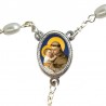 Large Rosary case "Saint Antony" with imitation pearl Rosary, oval grains