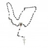 Large Rosary case "Saint Francis" with imitation pearl Rosary, oval grains