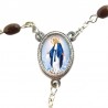 Small Rosary case "Miraculous Madonna" with imitation pearl Rosary, oval grains