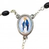 Small Rosary case "Miraculous Madonna" with imitation pearl Rosary, oval grains