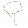 Small Rosary case "Saint Pio" with imitation pearl Rosary, oval grains