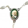 Small Rosary case "Saint Pio" with imitation pearl Rosary, oval grains