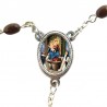 Small Rosary case "Our Lady of the Rosary" with imitation pearl Rosary, oval grains