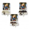 Small Rosary case "Our Lady of the Rosary" with imitation pearl Rosary, oval grains