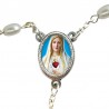 Small Rosary case "Our Lady of Fatima" with imitation pearl Rosary, oval grains