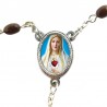 Small Rosary case "Our Lady of Fatima" with imitation pearl Rosary, oval grains